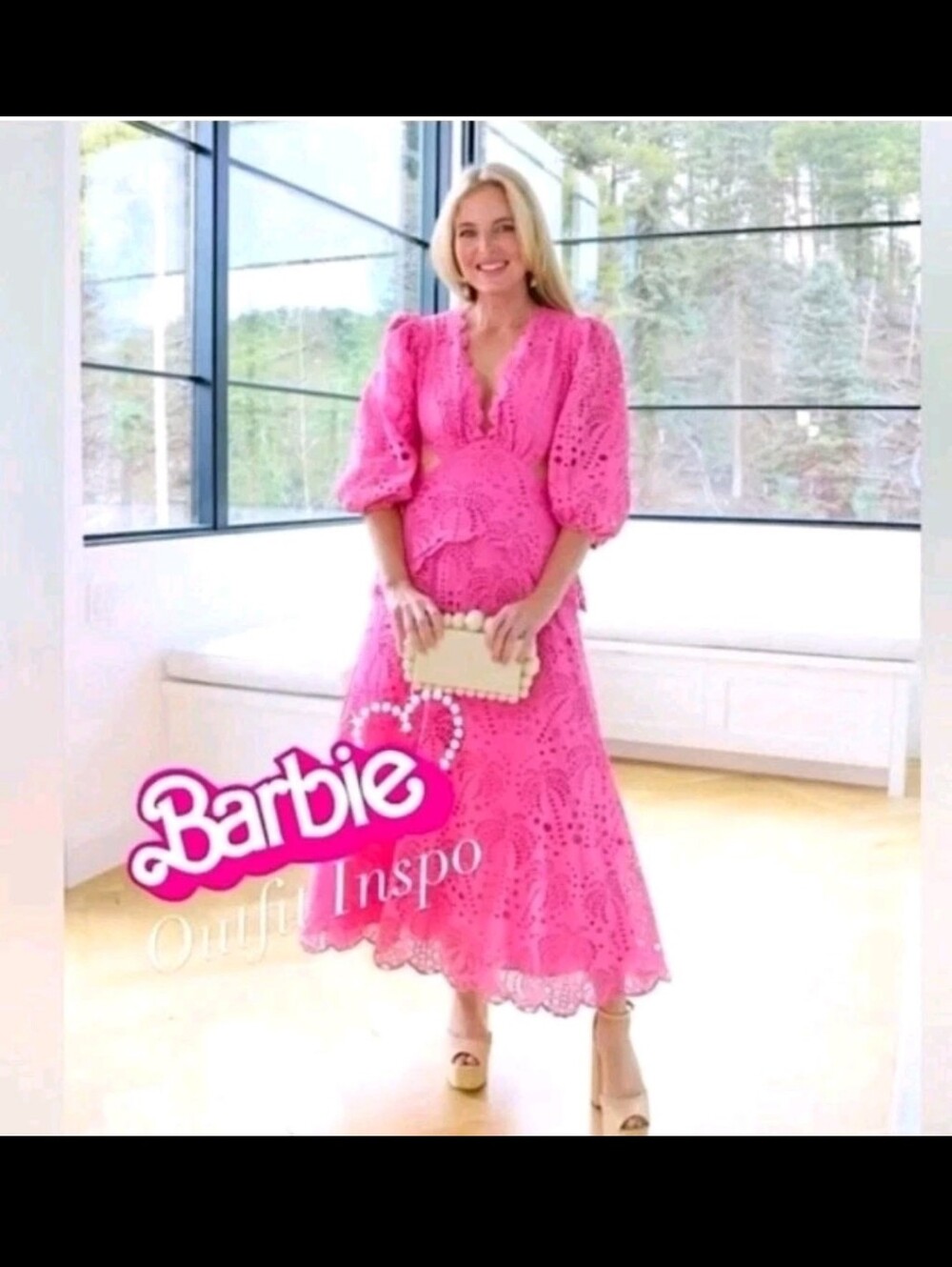 Farm Rio Pink Richilieur Mididress - Picture 6 of 7